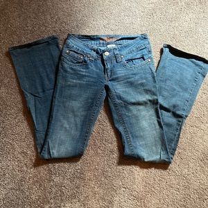 Hydraulic flared boot cut denim jeans. Size 7/8 Long